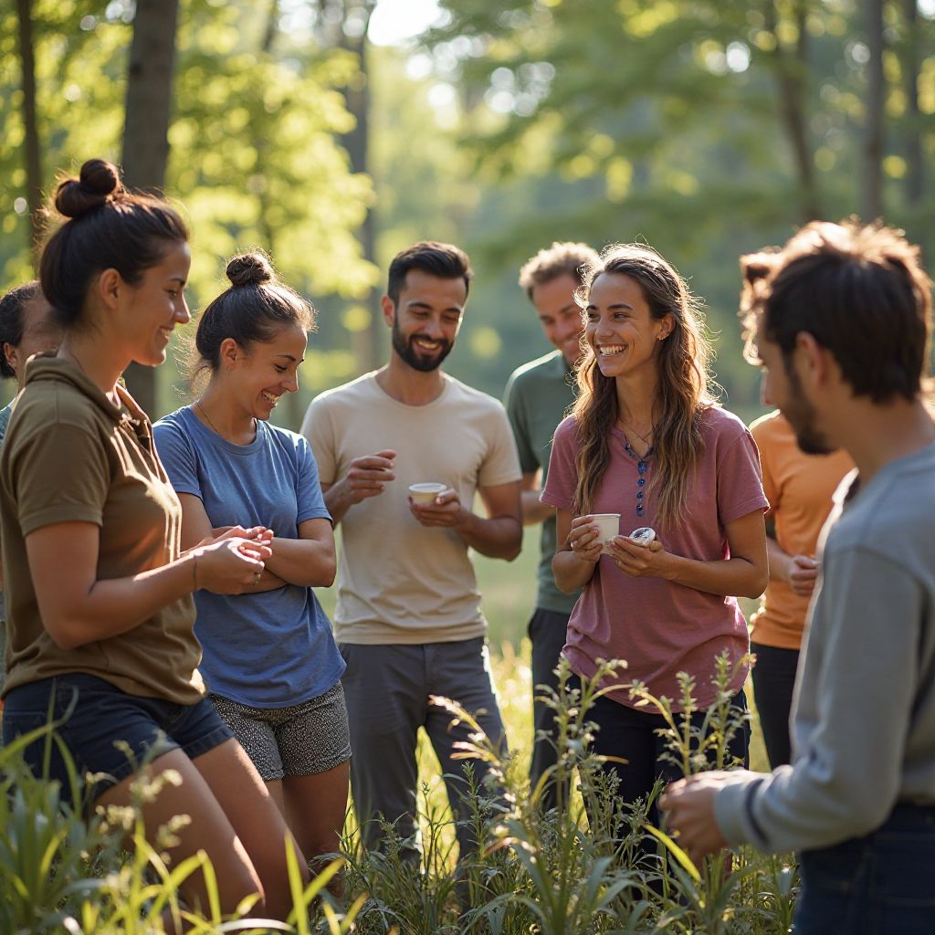 Community gathering for wellness activities